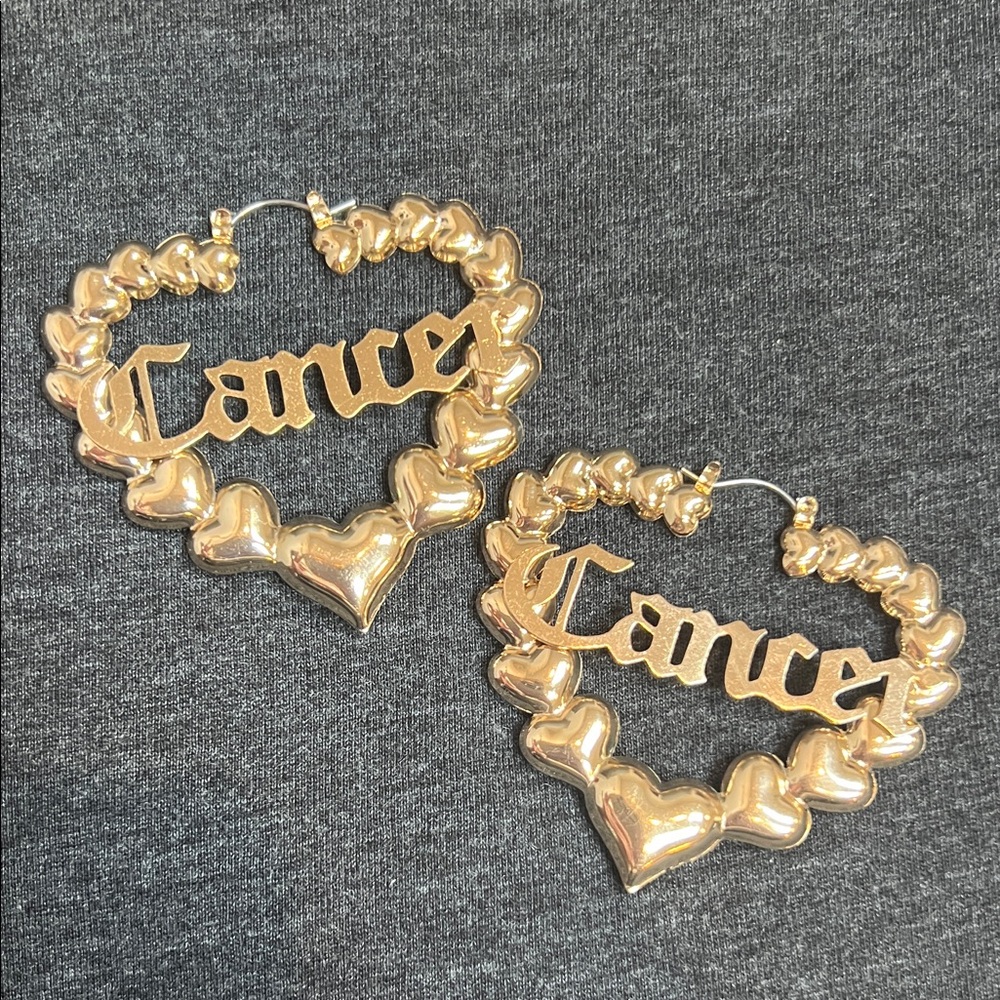 Cancer Zodiac Heart Hoop Earrings  ♋️